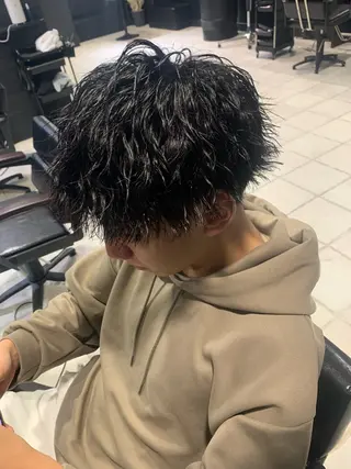 ショート メンズ メンズパーマ/難波/ 心斎橋　室園亮佑のヘアスタイル