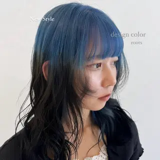 セミロング カラー 🌼動き×透明感🩵 ハイトーン/ナナのヘアスタイル