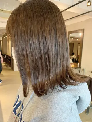 ロング カラー 透明感/オリーブ/ グレージュ/YUKAのヘアスタイル