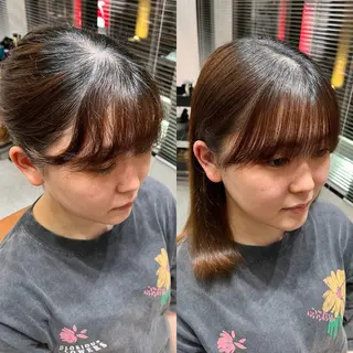 セミロング こうき/前髪割れ癖 改善/カット/カラーのヘアスタイル