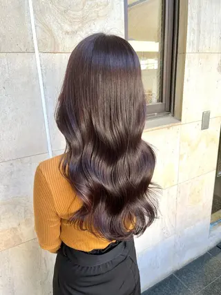 ロング カラー ブリーチなし✨艶髪 カラー𓃲YAGIのヘアスタイル