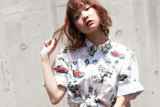 ミディアム セミロング カラー パーマ ヘアアレンジ STAR所属・内藤 達也のヘアスタイル