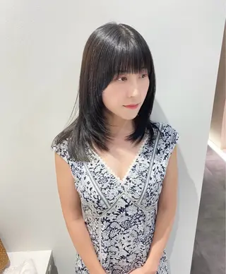 ミディアム カラー 髪質改善絹髪質感TR レイヤーカット/熊澤のヘアスタイル