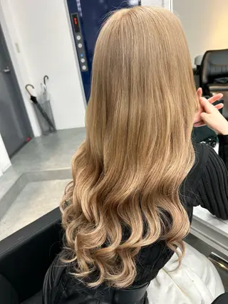 ロング カラー ヘアアレンジ 下妻 カラーエクステ難波のヘアスタイル