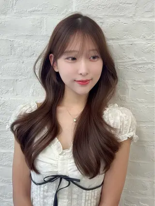 ロング カラー 韓国ヘア/レイヤー/ 顔まわり足立遥奈のヘアスタイル