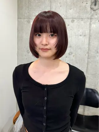 ショート 切りっぱなしボブ/ ブリーチカラー/大塚のヘアスタイル