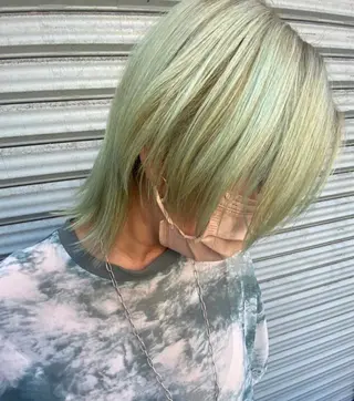 ミディアム カラー パーマ 白髪ぼかし☘️クセ 活かし🎈小倉🥇のヘアスタイル