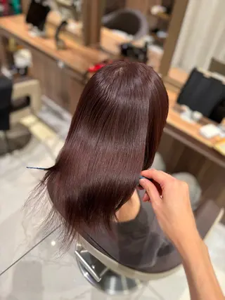 ミディアム カラー ツヤ髪縮毛矯正💫/ ハイトーン/あゆみのヘアスタイル