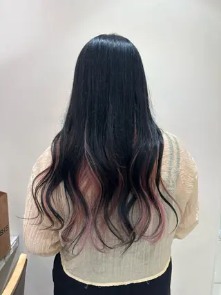 ロング カラー タイトボブ個性派カラ ーAKANEのヘアスタイル