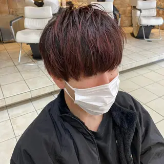 ショート カラー メンズ メンズパーマ/ メッシュ😎タクミのヘアスタイル