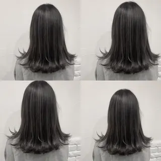 ミディアム カラー 韓国レイヤーカット/ 儚げカラーチナツのヘアスタイル