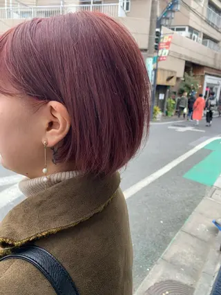ショート カラー パーマ/透明感カラー /ボブ/吉田一生のヘアスタイル