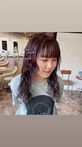 ロング パーマ 中村 友香のヘアスタイル