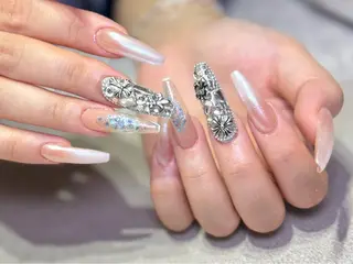 ロング Mnailsalon フィルイン対応サロンのネイルデザイン
