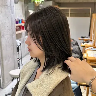 セミロング ダン/メンズ/ 顔周り×透明感カラーのヘアスタイル