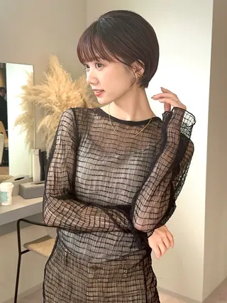 ショート カラー 👑ショート/ボブ /銀座/ニシオカ👑のヘアスタイル