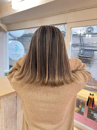 ミディアム カラー ヘアアレンジ 久米 治仁のヘアスタイル
