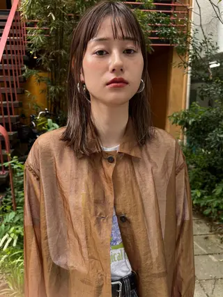 ミディアム 細川 夕利亜のヘアスタイル