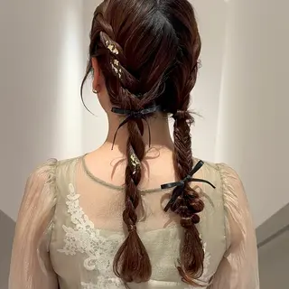 ロング カラー ヘアアレンジ 小野寺瑞希 /最小顔カットのヘアスタイル