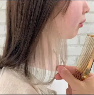 セミロング カラー ヘアアレンジ 仙台Ｉ韓国レイヤー Ｉ髪質改善Ｉ伊藤拓海のヘアスタイル