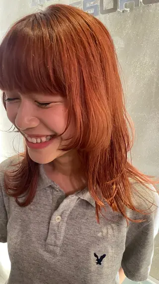 セミロング 🍒serika 暖色カラー 🍒のヘアスタイル
