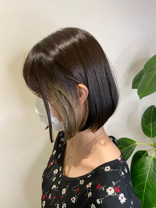 ショート カラー レイヤー/韓国/ボブ 縮毛矯正/畠中ケントのヘアスタイル