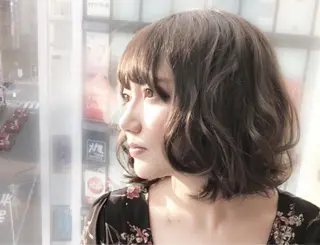 ミディアム カラー パーマ レイヤー/ウルフ ハイトーンhiroのヘアスタイル