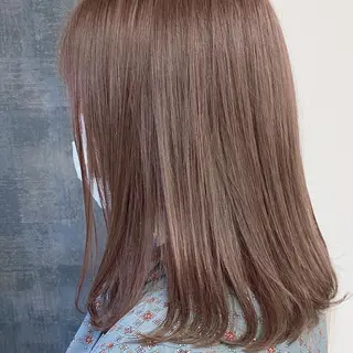カラー ミディアム ♡韓国ヘア♡ ブリーチ✨ハイトーンのヘアスタイル