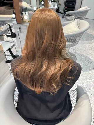 ミディアム カラー rina／ベージュ ワンホン/韓国ヘアのヘアスタイル