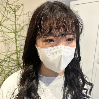 ミディアム パーマ デザインカラー/パー マ🦖外岡咲希🦖のヘアスタイル