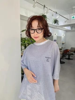 ショート カラー パーマ レイヤーパーマ＊ 顔まわり似合わせのヘアスタイル