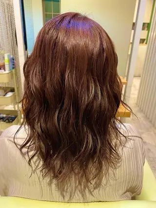 セミロング カラー ヘアアレンジ Design Color🐰アユミのヘアスタイル