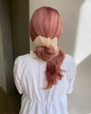 ロング カラー ヘアアレンジ ハイトーンカラー 🩷NANAのヘアスタイル