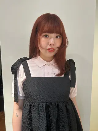 セミロング カラー パーマ レイヤー/透明感/ ブリーチなし/わかなのヘアスタイル