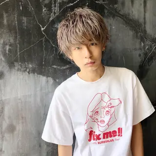 ミディアム カラー ヘアアレンジ ✨【公式】渋谷メンズ サロン BLUCK✨のヘアスタイル