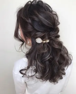 ロング カラー ヘアアレンジ ネイル マツエク・マツパ ハイライト、レイヤー カット/西梅田/中西のヘアスタイル