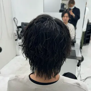 ミディアム パーマ メンズ 柏メンズカットパーマ NO.1タイチのヘアスタイル