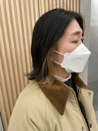 ミディアム レイヤー縮毛矯正 ささきすずね💗のヘアスタイル