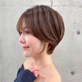 ショート ショート/レイヤー/ 縮毛矯正/ 渡邊莉玖のヘアスタイル