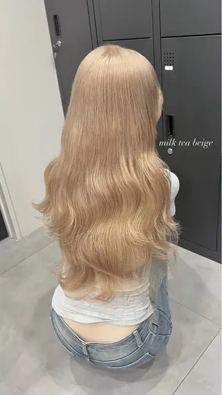 ロング カラー Beleza Shibuya所属・ヒロミ/ミルクティー /ブロンド/ピンクのヘアスタイル