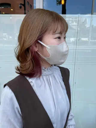 ミディアム カラー 高橋 みく/ minim 暖色のヘアスタイル