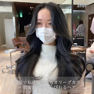 ロング カラー レイヤー/顔周り /透明感🩶高橋大のヘアスタイル