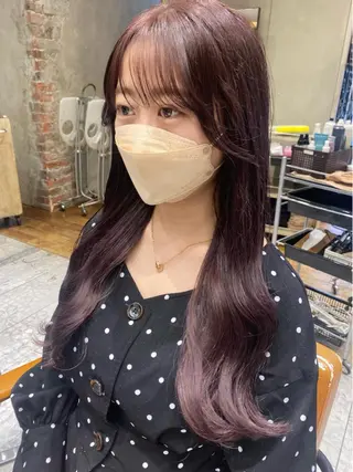 ロング カラー 顔周り/くびれヘア 韓国ヘア💕風間るなのヘアスタイル