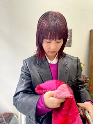 ミディアム カラー パーマ ヘアアレンジ メンズ tatsumi/ボブ ウルフ/レイヤーのヘアスタイル