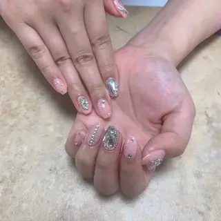 ネイル はな💎ネイル ワンホン、長さ出しのネイルデザイン