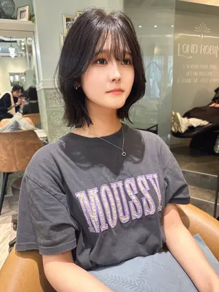 ミディアム ボブ/顔周りカット /縮毛矯正/鈴木隆太のヘアスタイル