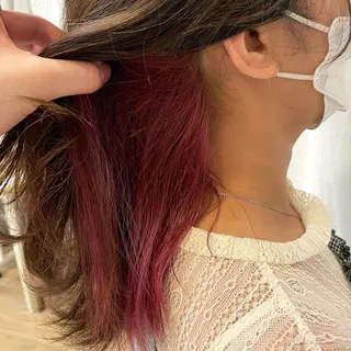 ミディアム カラー マツエク・マツパ オザキクウガ/ ブリーチ/髪質改善のヘアスタイル