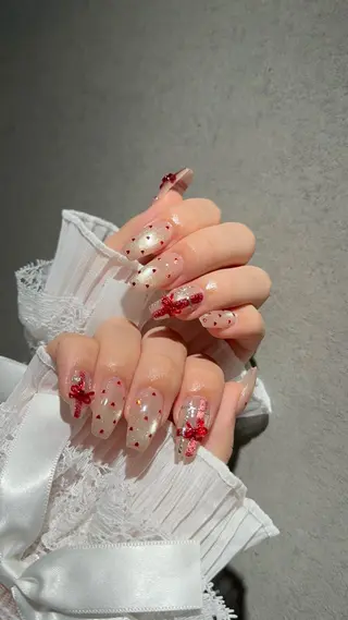 ネイル I-nailロング /ワンホン/キラキラのネイルデザイン