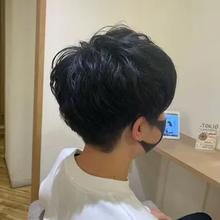 ショート メンズ くびれミディ🌷 暖色系No1高橋智のヘアスタイル