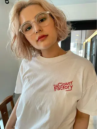 ショート カラー パーマ ヘアアレンジ ネイル マツエク・マツパ Miku /ブリーチ/ボブのヘアスタイル